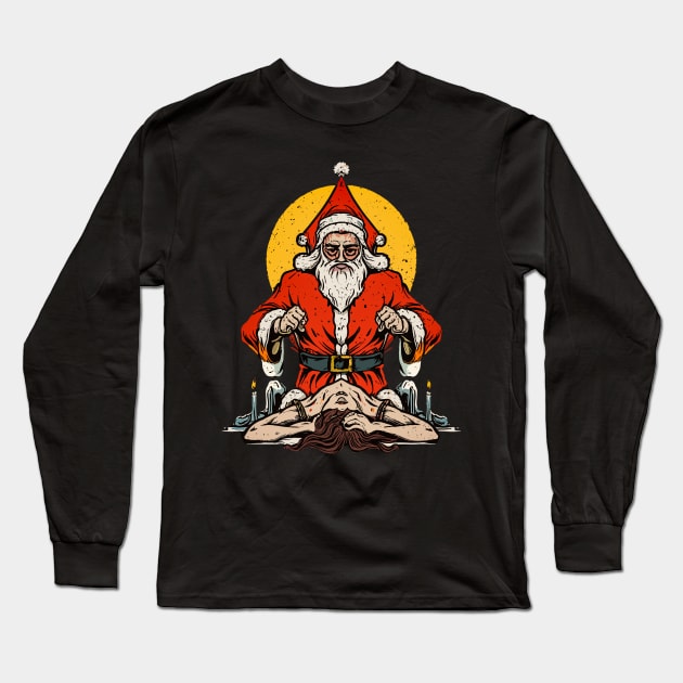 Nighttime Presence: Krampus is said to roam the streets at night during the Christmas season, making his presence even more ominous Long Sleeve T-Shirt by Lucifer